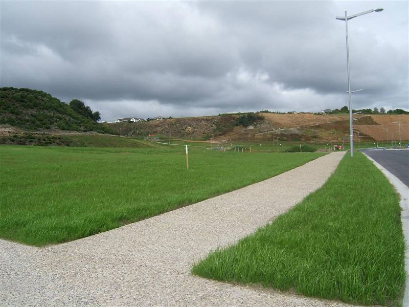 Established berms in a new subdivision Established berms in a new subdivision