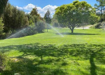 Lawn and garden sprinklers running