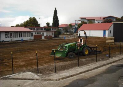 Preparing grounds at Te Puke High School